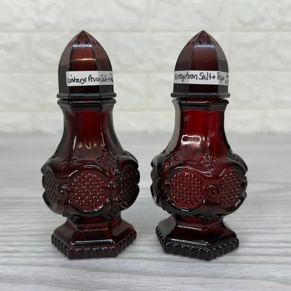 Vintage 1876 Avon Cape Cod Collection Salt Shaker Topaze & Charisma Cologne Pair